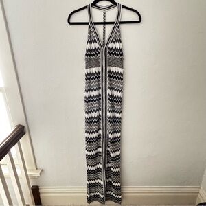 Victoria's Secret Black and White Chevron Crochet Maxi Dress Size Small
